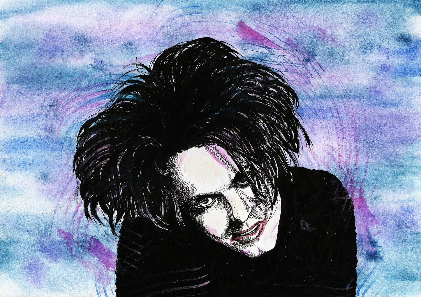 Robert Smith of The Cure greeting card | The Cure Gift | Goth | New Wave | 80s Music | Birthday Card | Cards