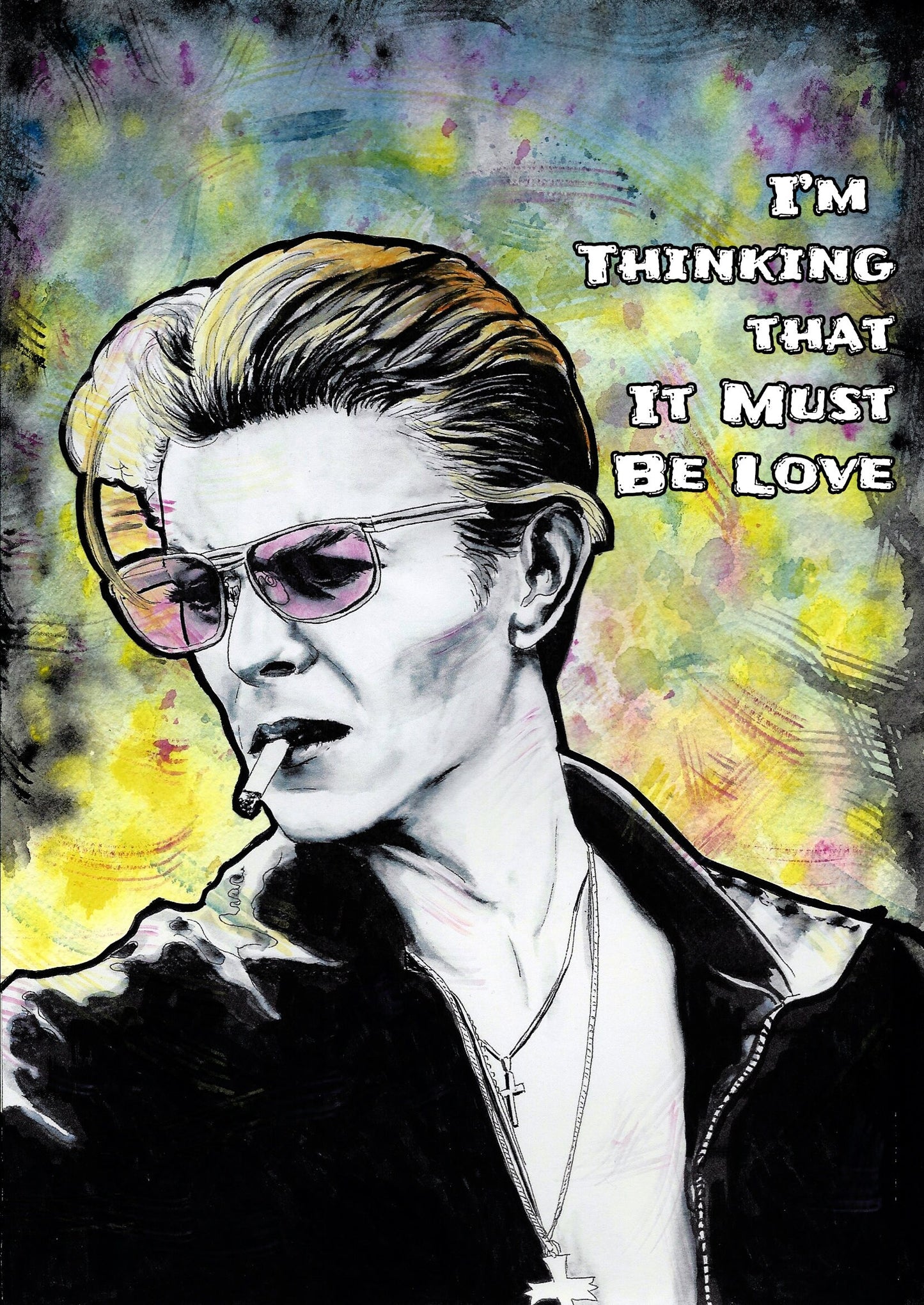 David Bowie Love card | David Bowie Gift | Greeting Card | Valentines | Love Card | Pop Art | Cards | Bowie Card | Cards | Gift for her