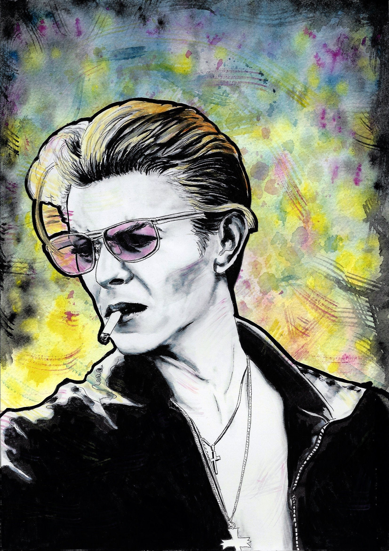 David Bowie greeting card, David Bowie fan gift, Birthday Card, Pop art card, Music legends card, Rock music card, Bowie birthday card