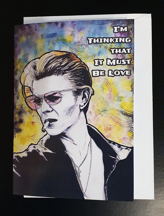David Bowie Love card | David Bowie Gift | Greeting Card | Valentines | Love Card | Pop Art | Cards | Bowie Card | Cards | Gift for her