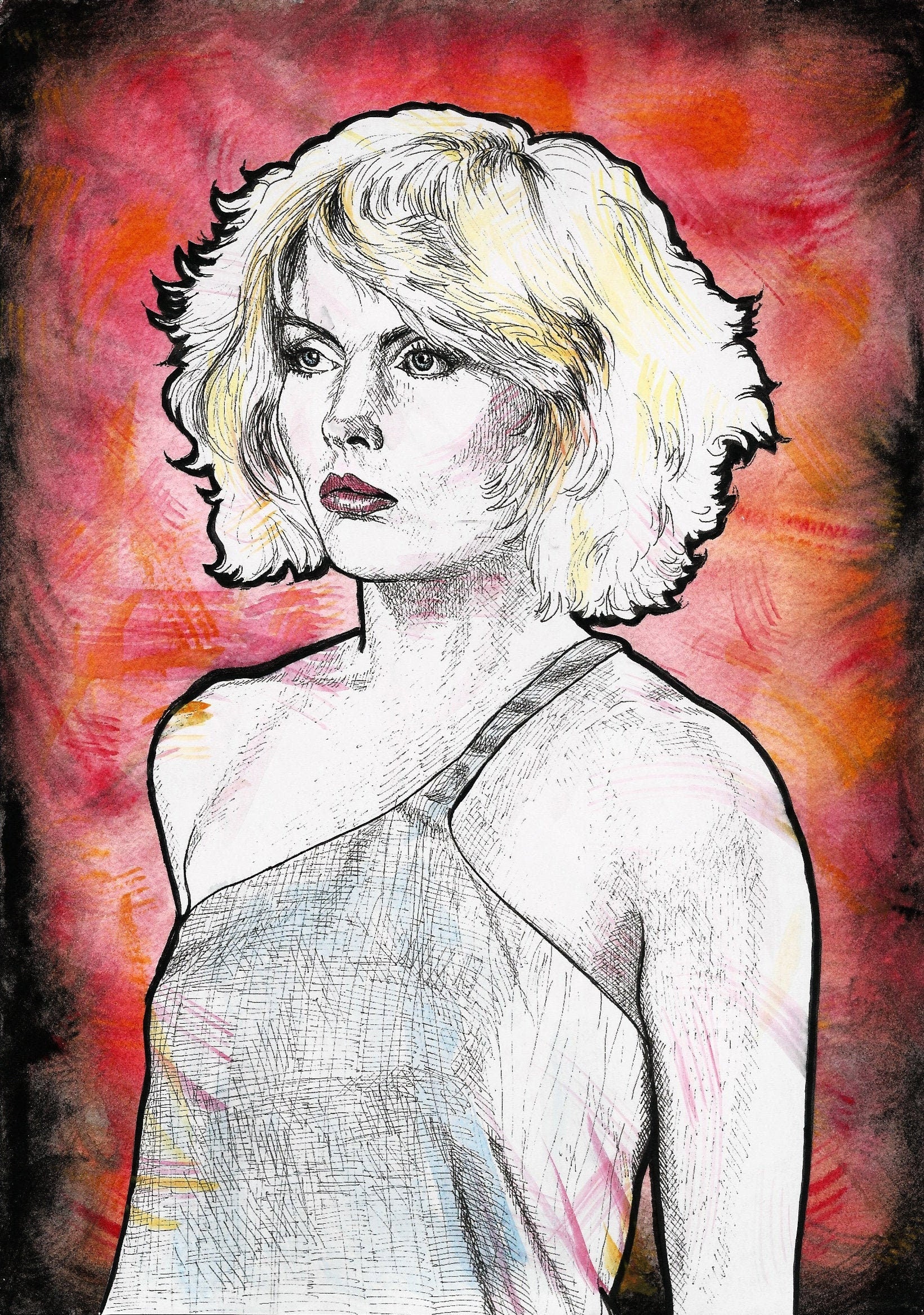 Debbie Harry print - unframed | Blondie Gift | Art Print | Wall Art | Wall Decor | New Wave | Punk | Pop Art | Line Art | Poster | Postcard