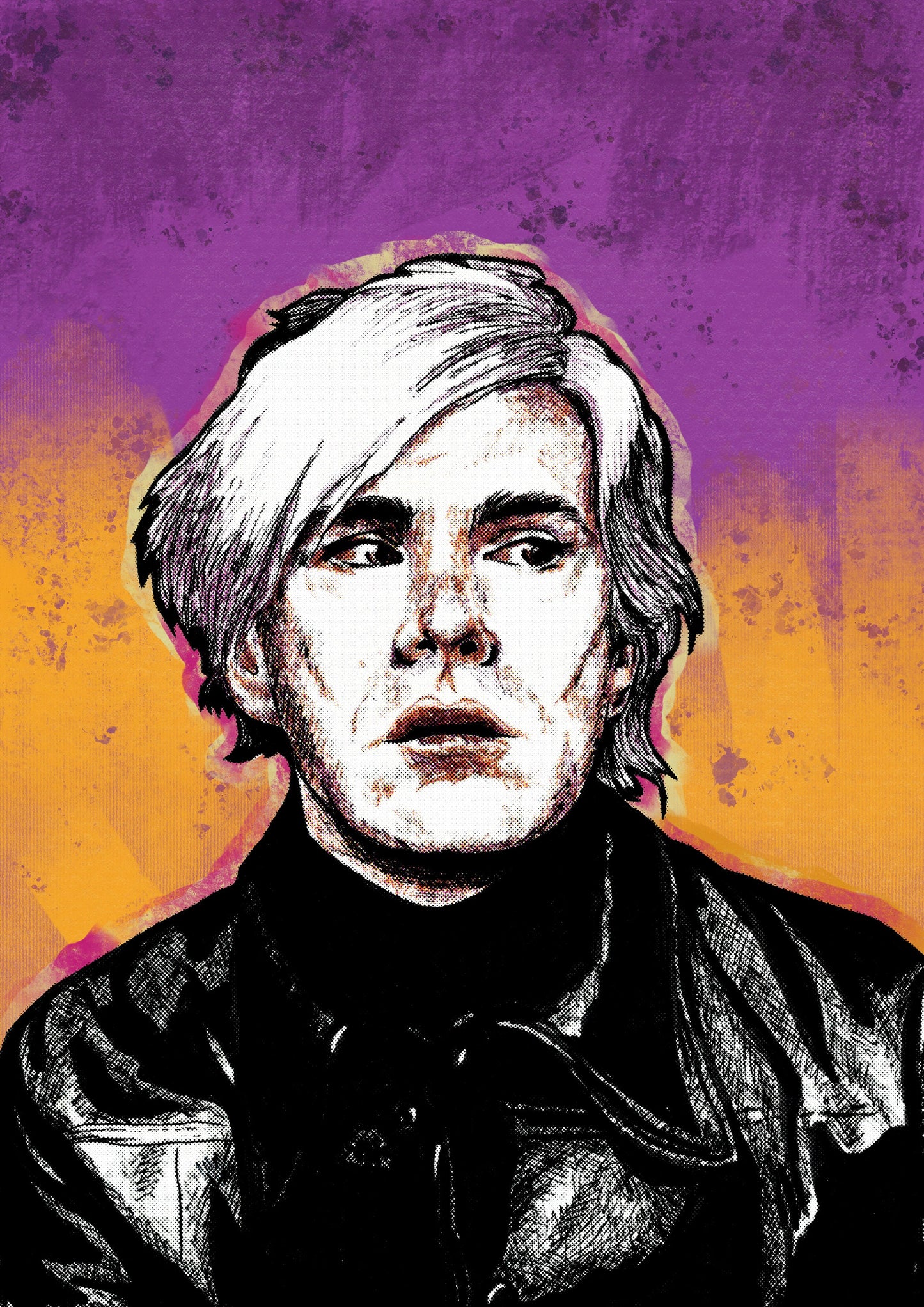 Andy Warhol portrait art print, unframed, Warhol Poster, portrait of Andy Warhol, Warhol Art Poster, Home Decor, Warhol pop art, Wall Art