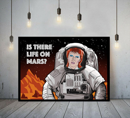 David Bowie Life on Mars art print, unframed, Bowie art print, David Bowie poster, Mars art print, Glam Rock art, Astronaut poster, Mars art