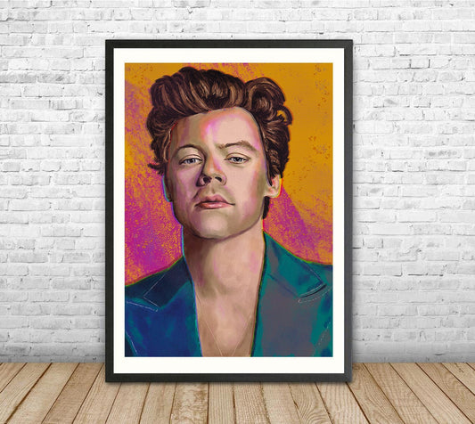 Harry Styles art print, unframed, Harry Styles poster, One Direction, celebrity portrait, Harry Styles postcard, Pop Art wall decor