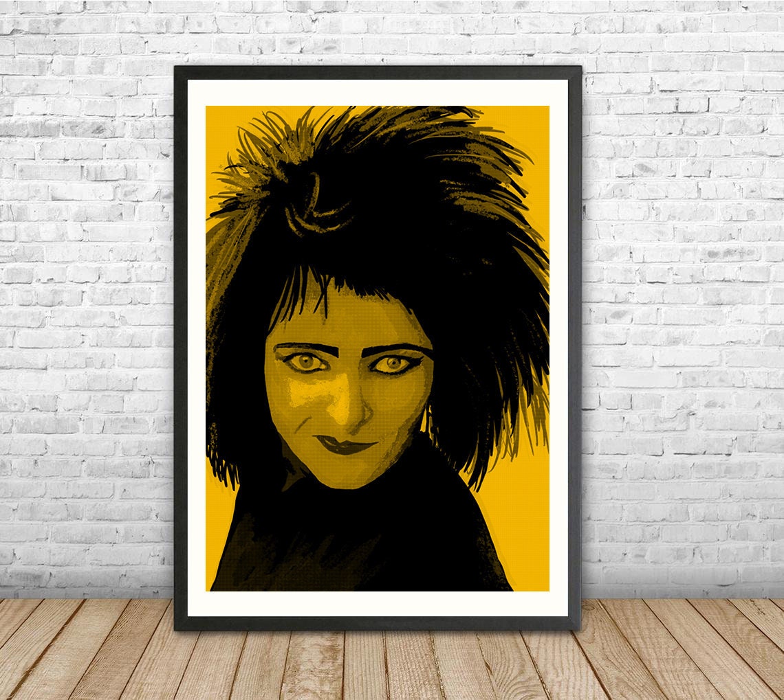 Siouxsie Sioux art print, unframed, Siouxsie and the Banshees, punk wall decor, new wave art, Siouxsie portrait, goth fan gift, goth pop art