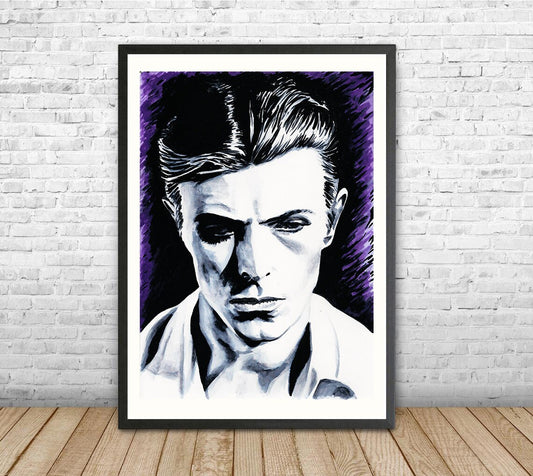 David Bowie art print, unframed, Bowie artwork, Bowie wall decor, Thin White Duke, Bowie fan gift, Bowie poster, Bowie merch, Bowie picture