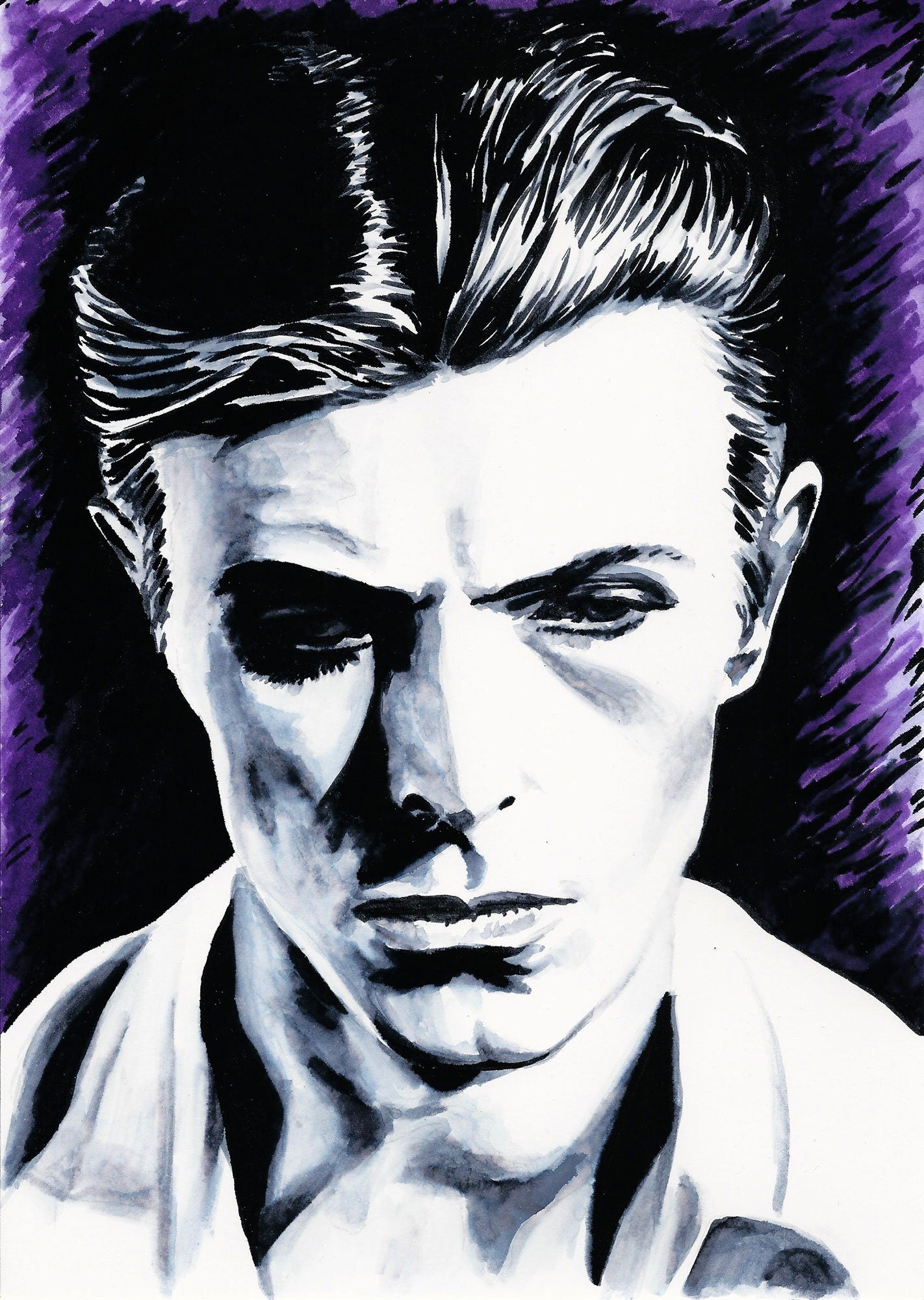 David Bowie greeting card, gift for Bowie fan, Birthday Card, Bowie art card, David Bowie card, Thin White Duke card, Bowie birthday card