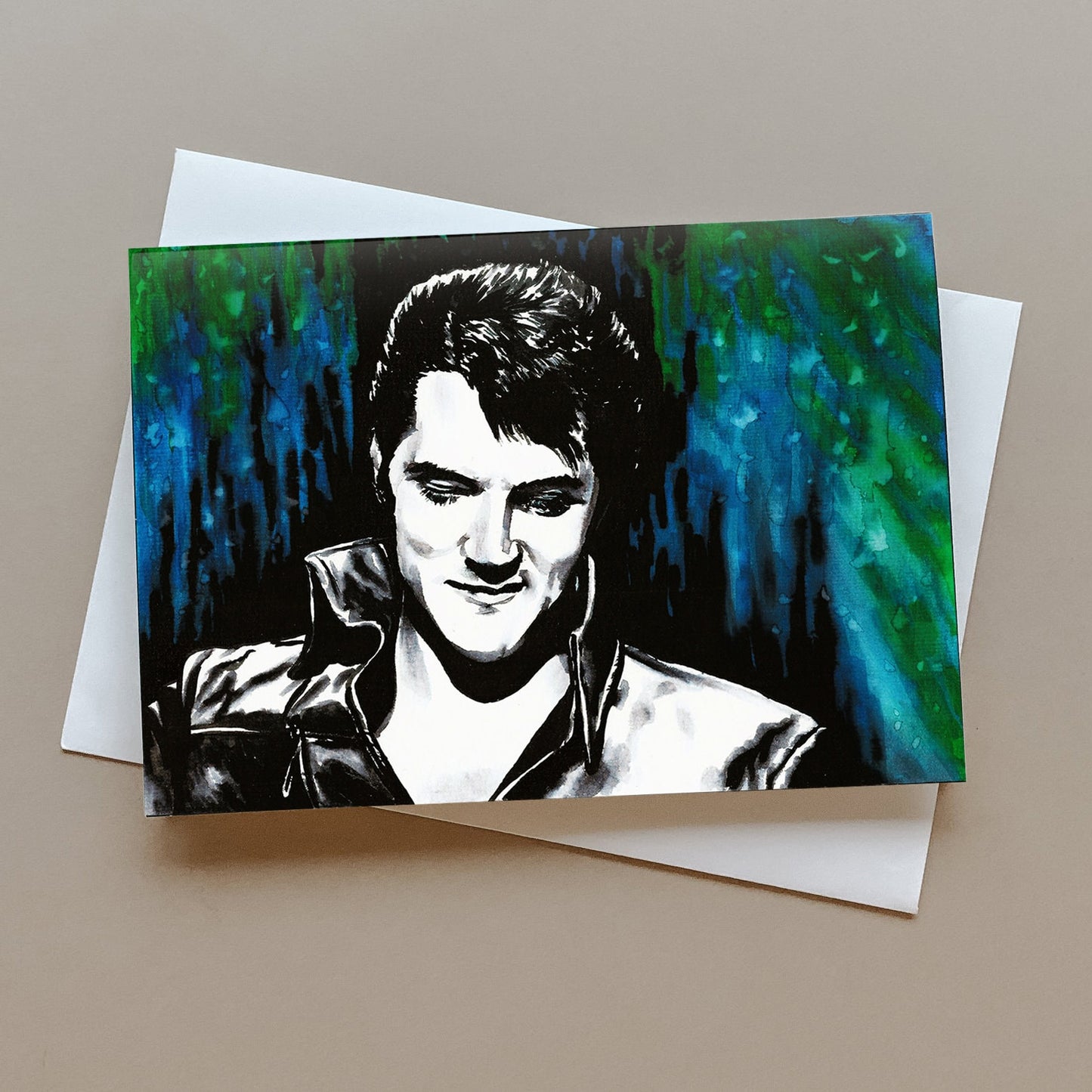 Elvis Presley greeting card, King of Rock and Roll, Rock Music card, Elvis birthday card, Gift for Elvis fans, personalised card, Elvis card