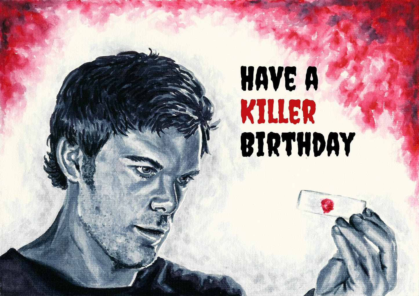 Dexter birthday card, Dexter Morgan card, Dexter TV series, Serial killer card, Michael C Hall card, personalised card, Killer birthday card
