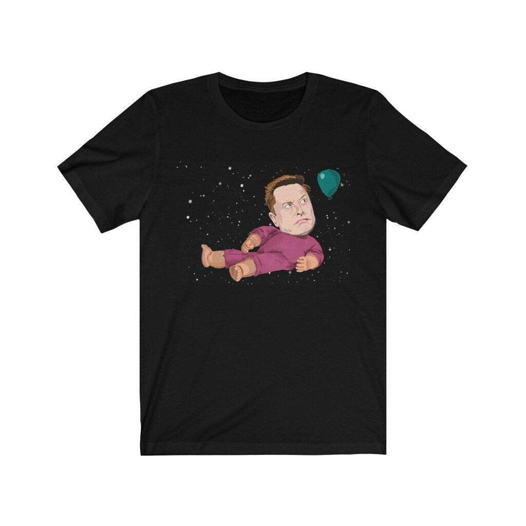 Elon Musk t-shirt, space t-shirt, Elon Musk in space, SpaceX tshirt, Weird tshirt, science t shirt, balloon tshirt, gift for dad, doll shirt