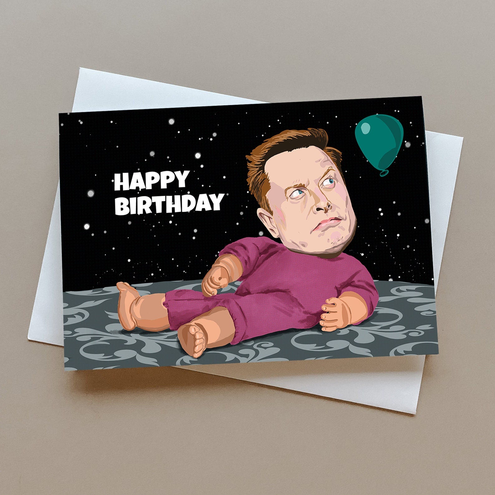 Funny Elon Musk Birthday card, Weird birthday card, Greeting Card, Funny birthday card, SpaceX card, Nerdy birthday card, Elon Musk cartoon