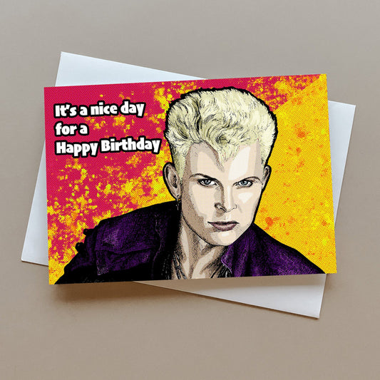 Billy Idol birthday card, gift for Billy Idol fan, greeting card for music fans, music birthday gift, personalised card, punk birthday card