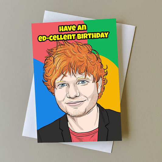 Ed Sheeran birthday card, gift for Ed Sheeran fan, greeting card for music fans, music birthday gift, personalised card