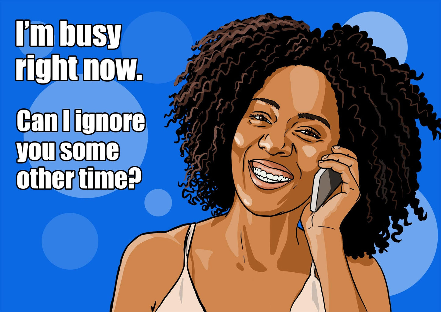 Funny postcard, set of 4, "I'm busy right now. Can I ignore you some other time?", humorous postcard, meme postcard, sarcastic postcard