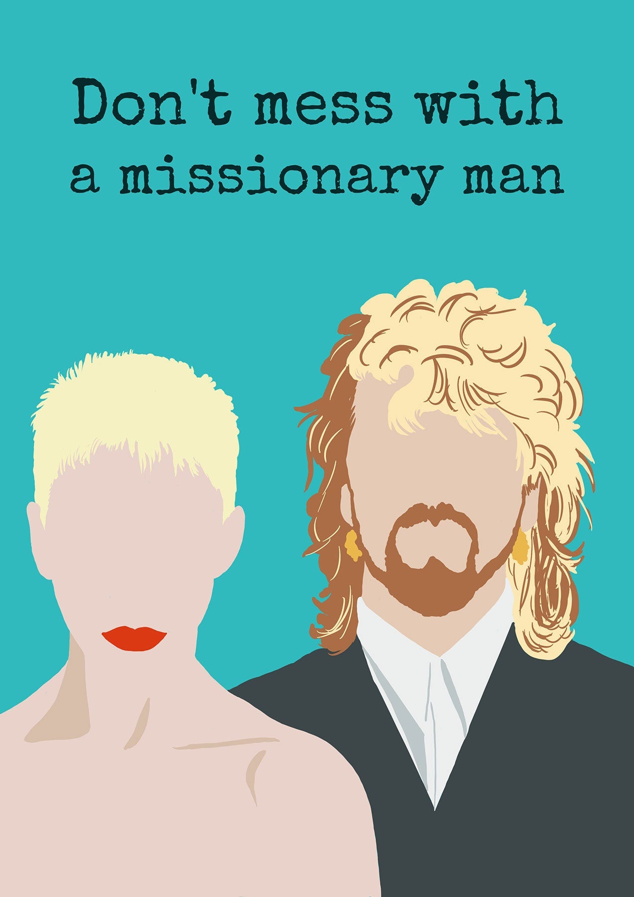 Eurythmics inspired postcards, set of 4, new wave card, 80s music, gift for new wave music fan, music postcard, Missionary Man, Annie Lennox
