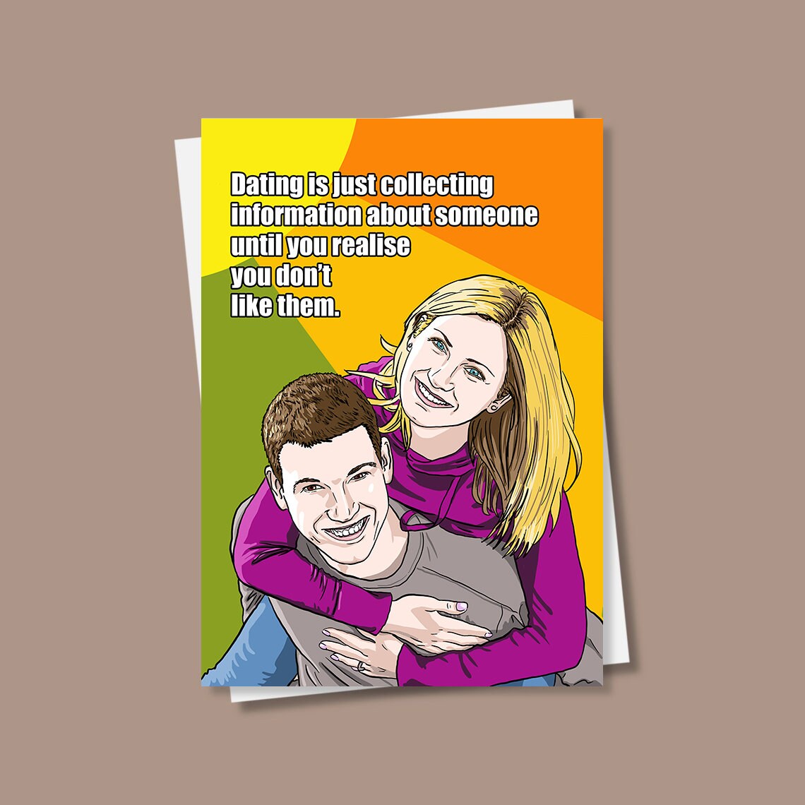 Funny postcard, set of 4, sarcastic quote about dating, Valentine's day card, humorous postcard, meme postcard, dating card, relationships