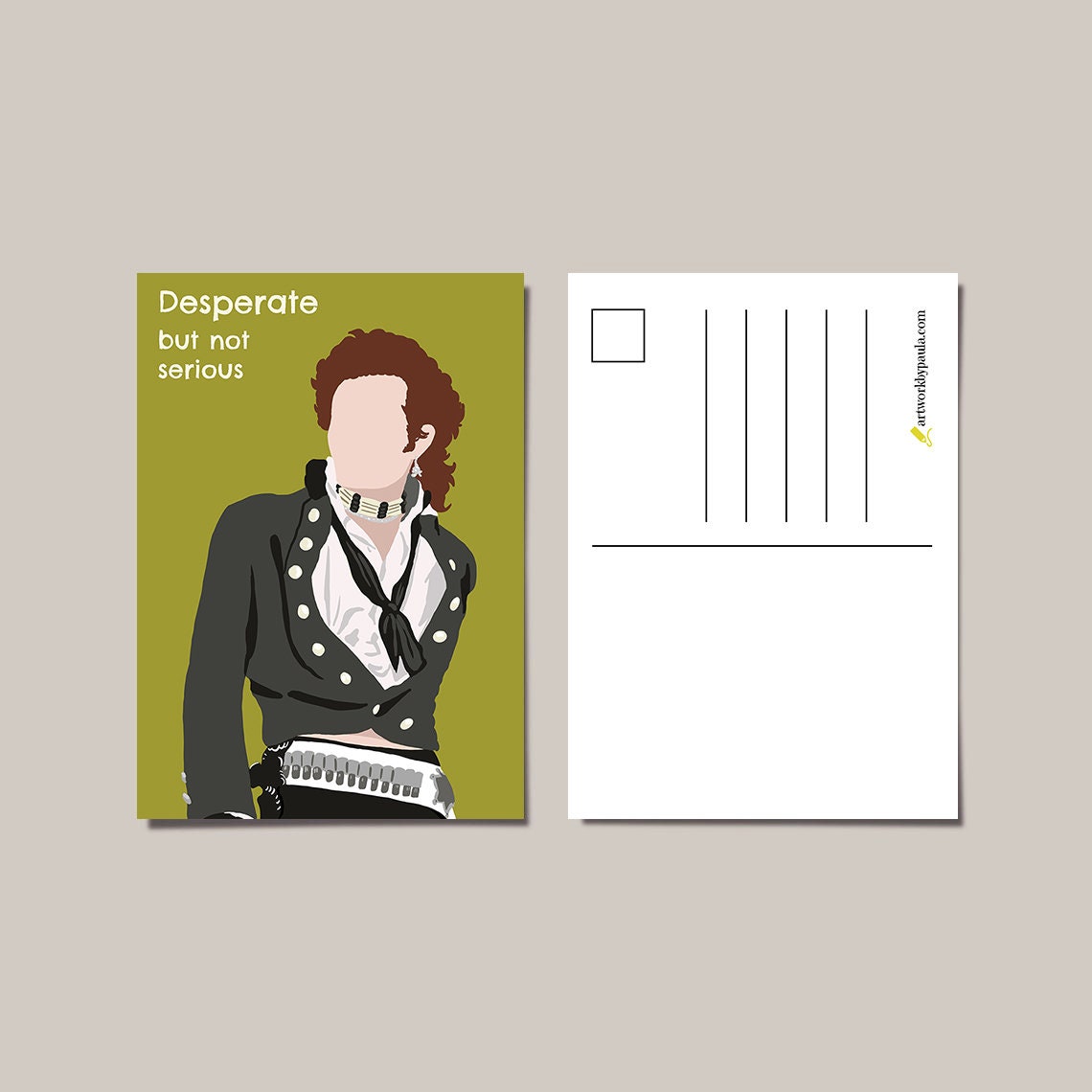 Adam Ant inspired postcards, set of 4, music postcard, new romantic card, 80s music, gift for new wave music fan, Adam and the Ants