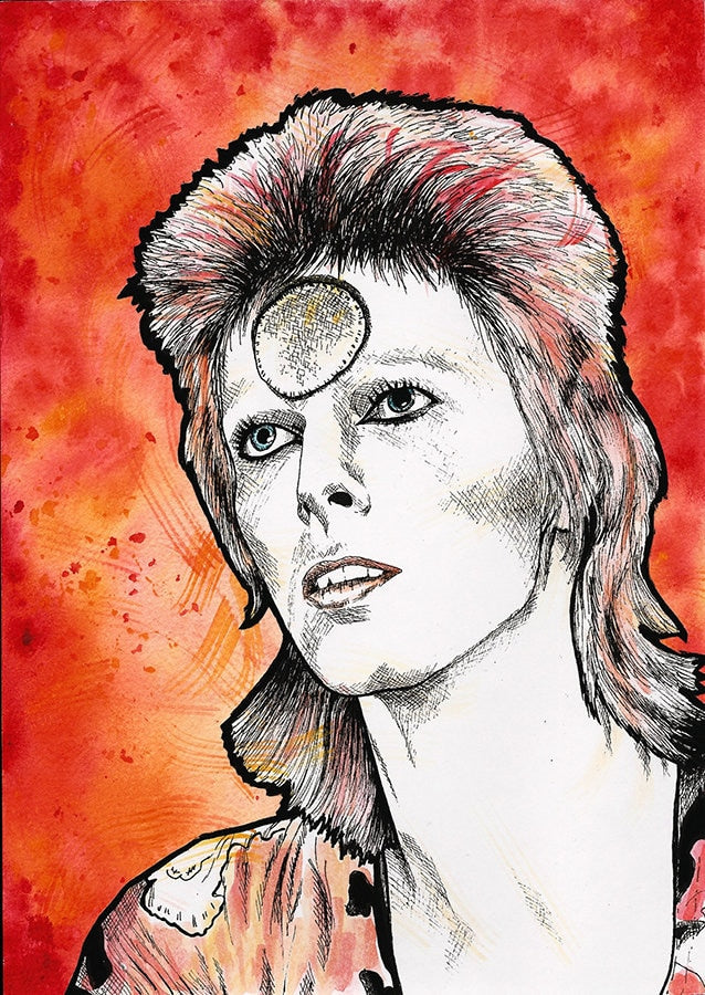 David Bowie postcards, set of 5, music postcard, Ziggy Stardust card, gift for new wave music fan, Thin White Duke, Bowie portrait