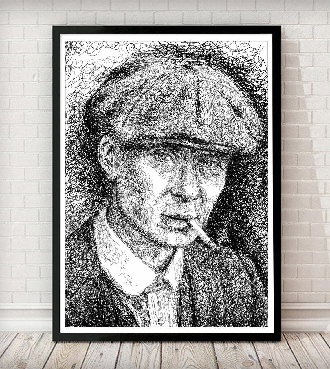 Cillian Murphy as Thomas Shelby art print unframed, Peaky Blinders, Tommy Shelby, Cillian Murphy poster, Line art, abstract line art
