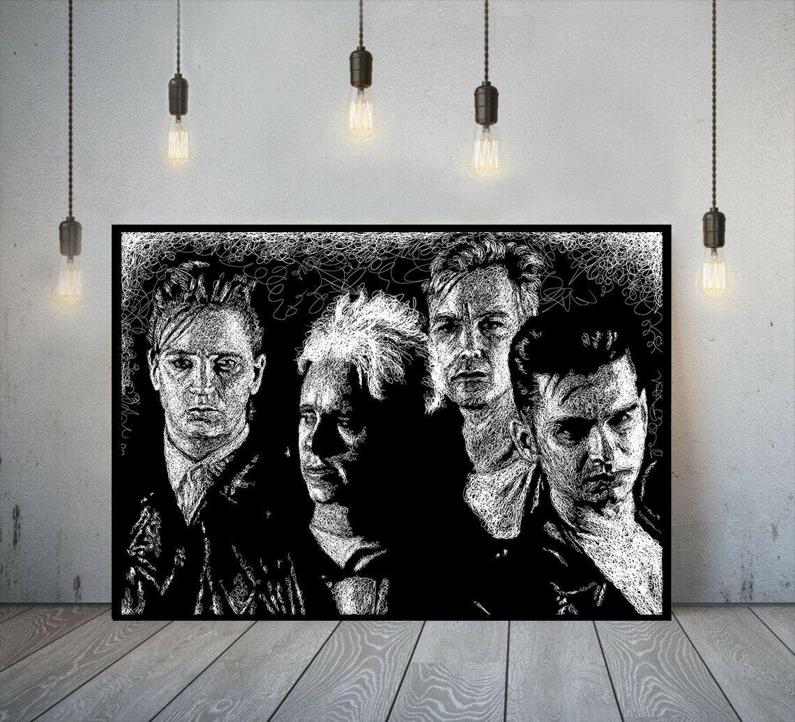 Depeche Mode art print unframed, Depeche Mode Poster, new wave Wall Art, Martin Gore, Dave Gahan, Andy Fletcher fan gift, Line art