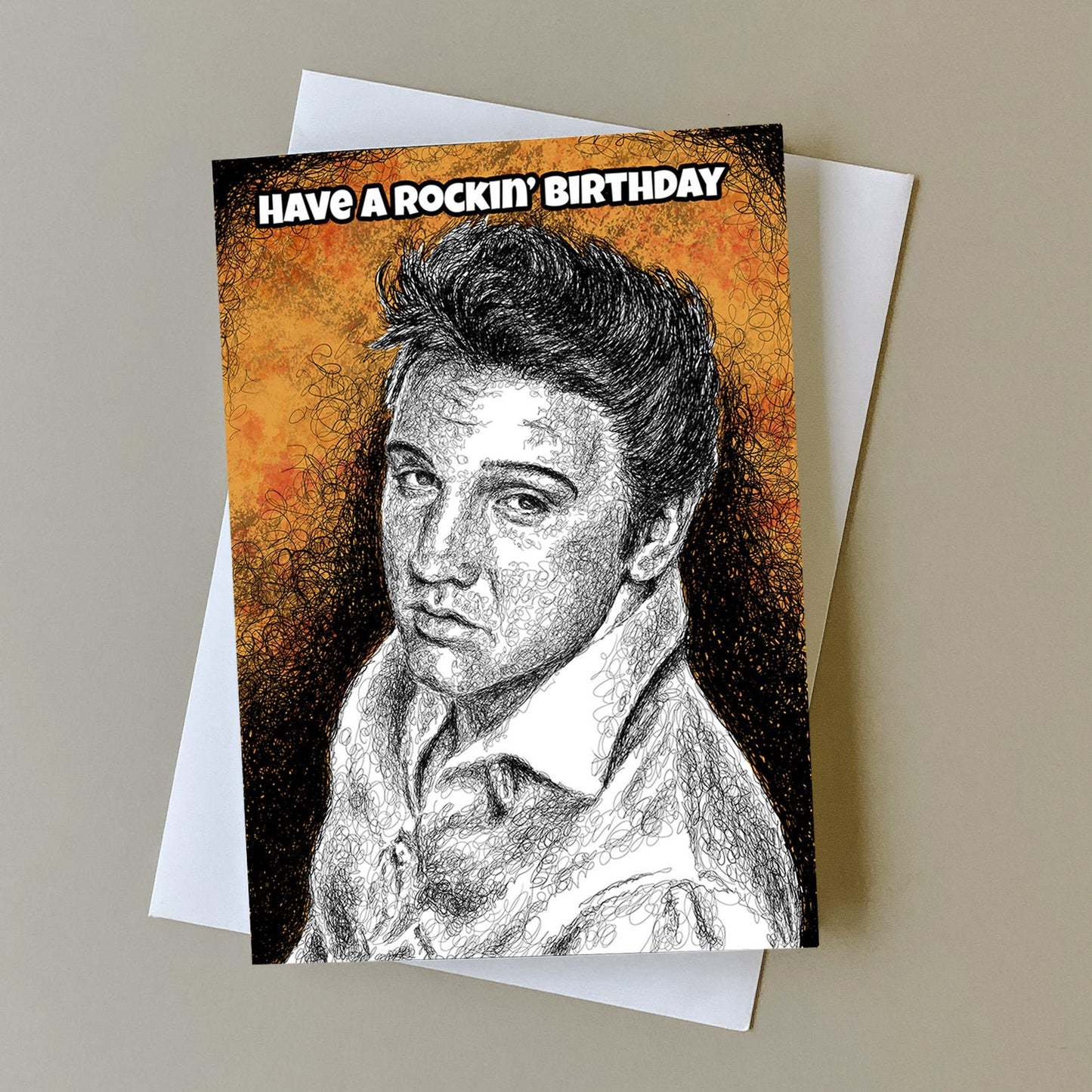 Elvis Presley birthday card, King of Rock and Roll, Rock Music card, Elvis birthday card, Gift for Elvis fans, Have a rockin' birthday
