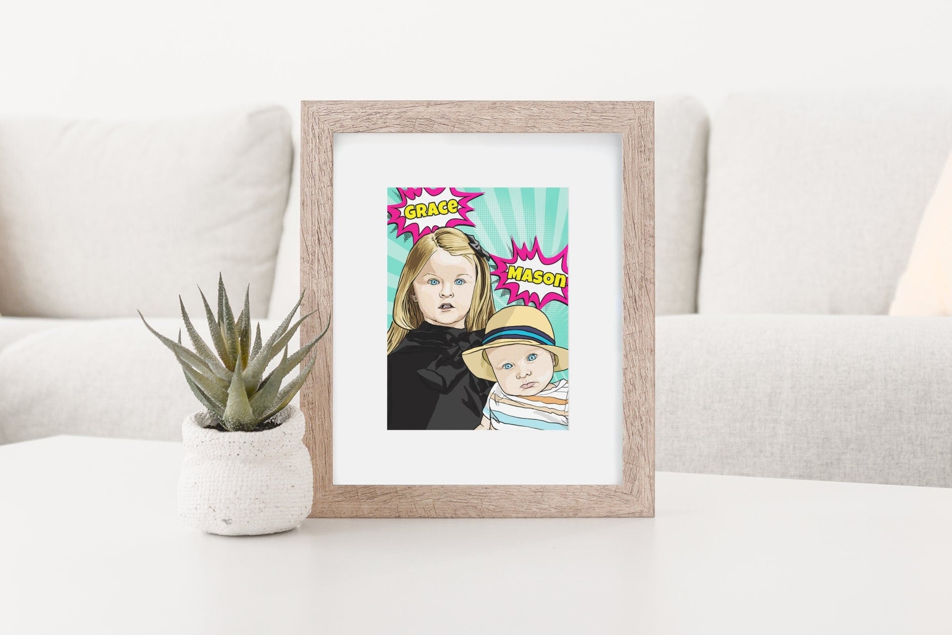 Custom pop art comic digital portrait, personalised portrait, family portrait, pet portrait, kid portrait, personalised birthday gift
